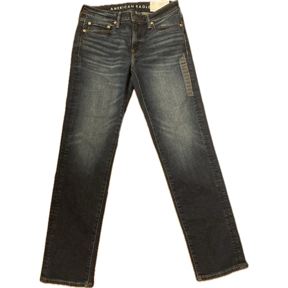 NWT American Eagle Airflex Jeans Men’s 30x32 Slim Straight Dark Wash